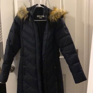 Larry Levine down coat with fur hood (removable)